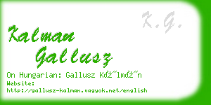 kalman gallusz business card